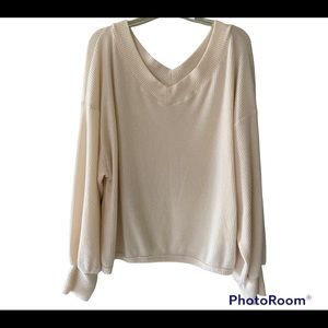 Abound Balloon Sleeves Ribbed Sweater